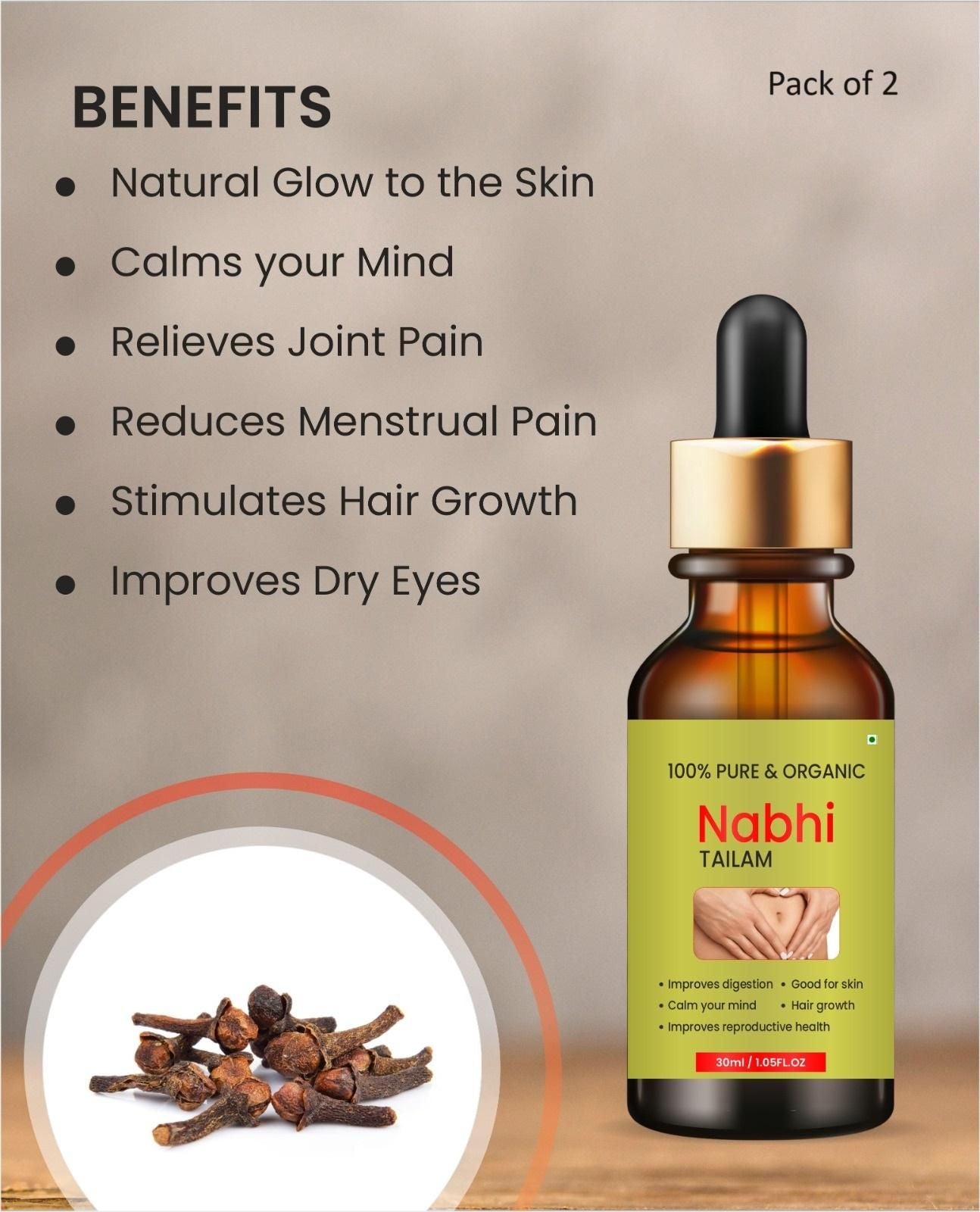 Ayurvedic Nabhi Touch  Relief Oil For Belly (Pack of 2)